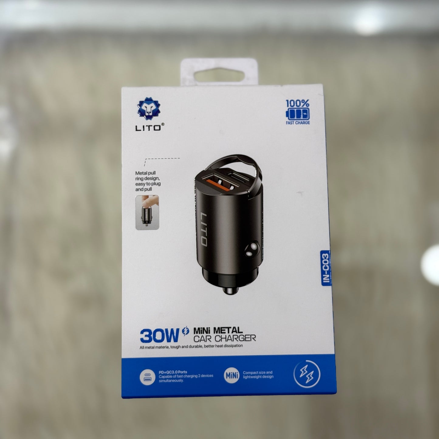 LITO PD 30W Mini Metal Car Charger IN-C03