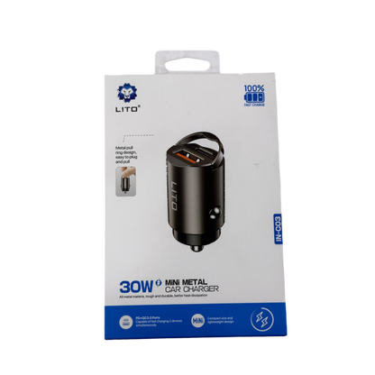 LITO PD 30W Mini Metal Car Charger IN-C03